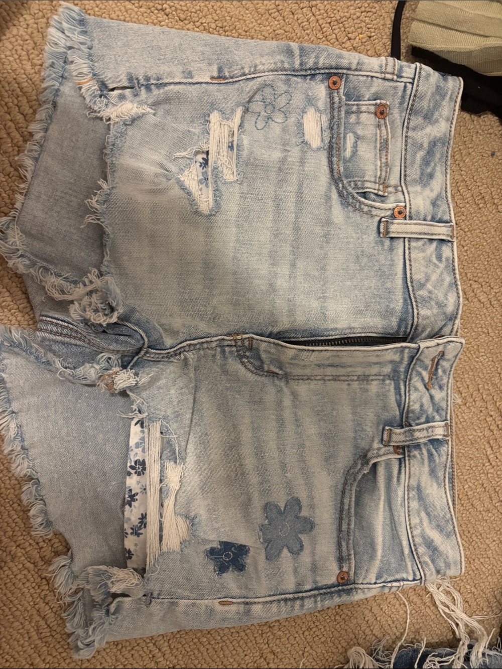 Light Wash Distressed Denim Women's Shorts